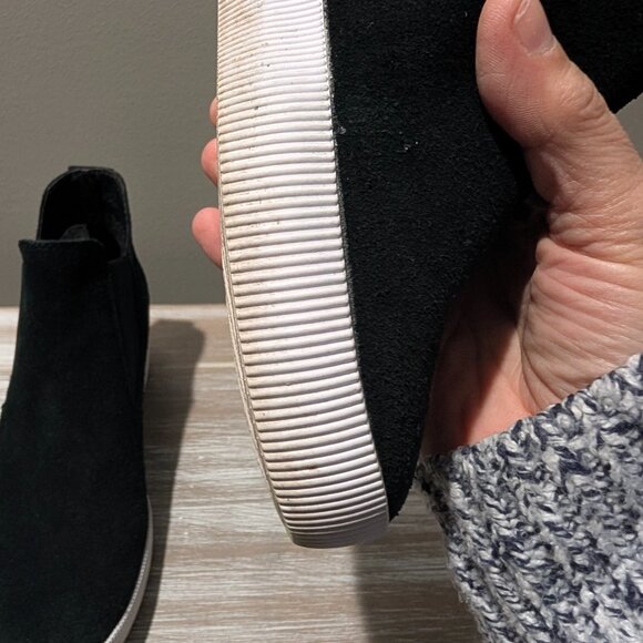 SOREL Out N About Slip-On Wedge Booties Black Suede Sneaker Ankle Boots Size 6 - Picture 11 of 15